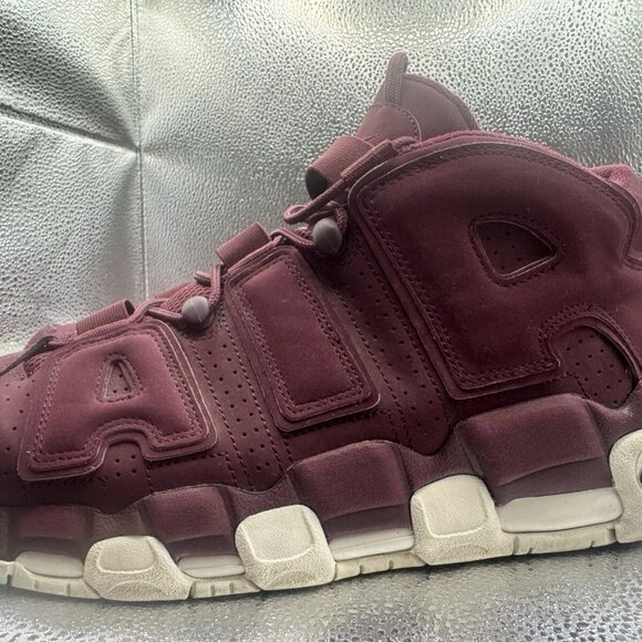 RARE 🚀 Size 13 - Nike Air More Uptempo Bordeaux Night Maroon 921949-600‎ - Picture 9 of 10